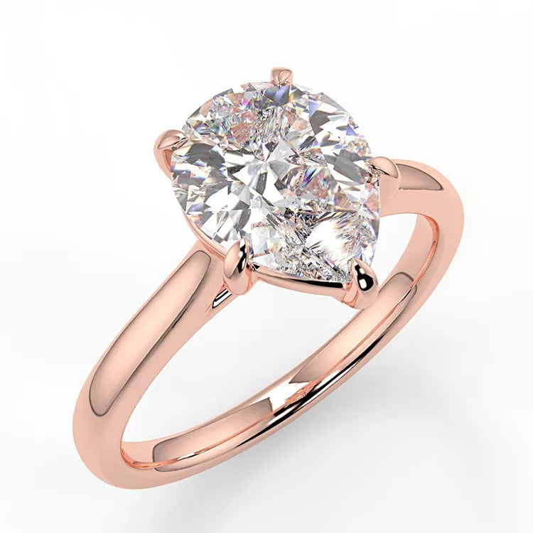 3.09 Carat Pear Cut Moissanite Solitaire Ring