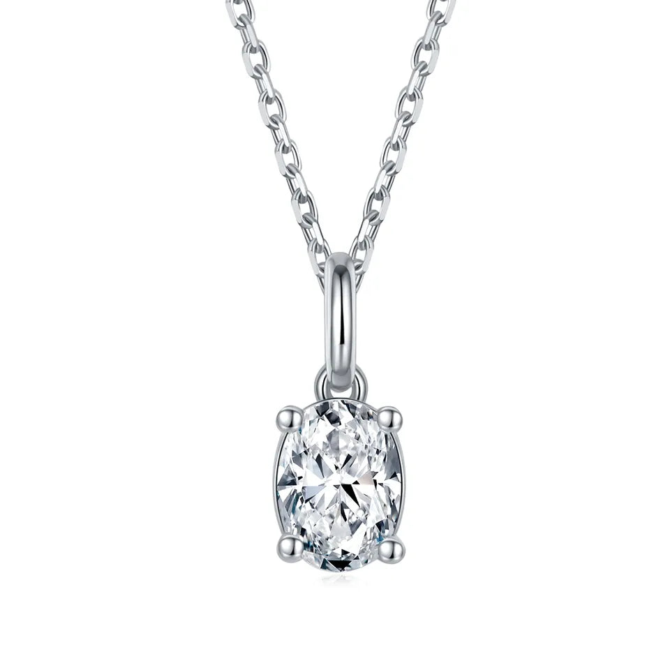 Oval Cut Moissanite Necklace