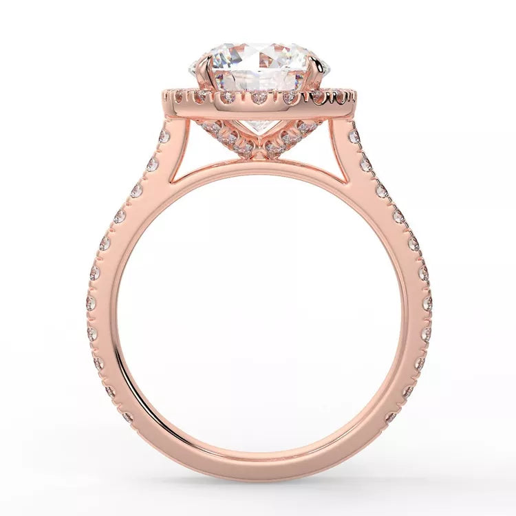 2 Carat Round Cut Moissanite Halo Ring