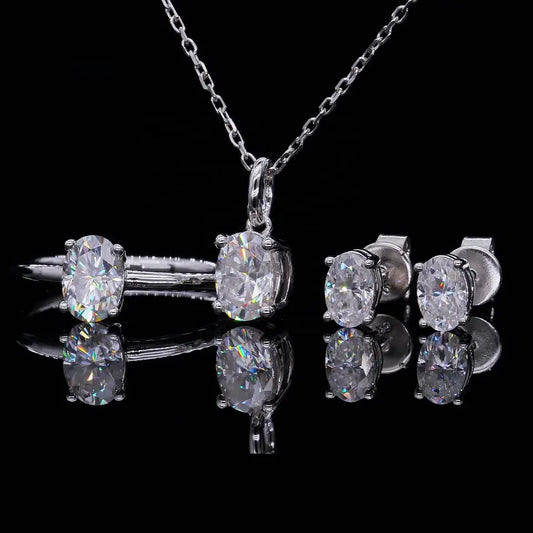 Oval Cut Moissanite Necklace