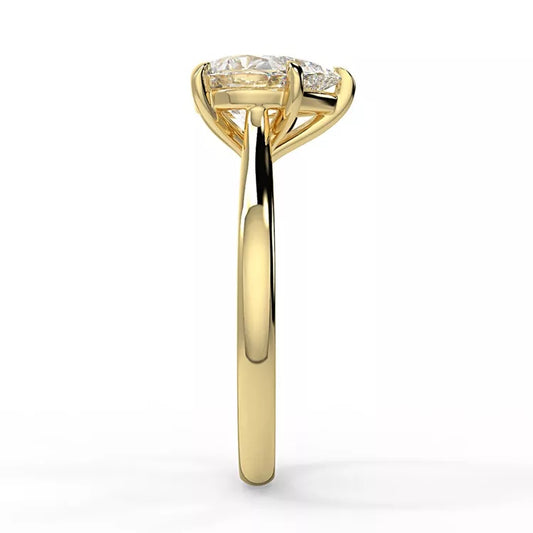 3.09 Carat Pear Cut Moissanite Solitaire Ring