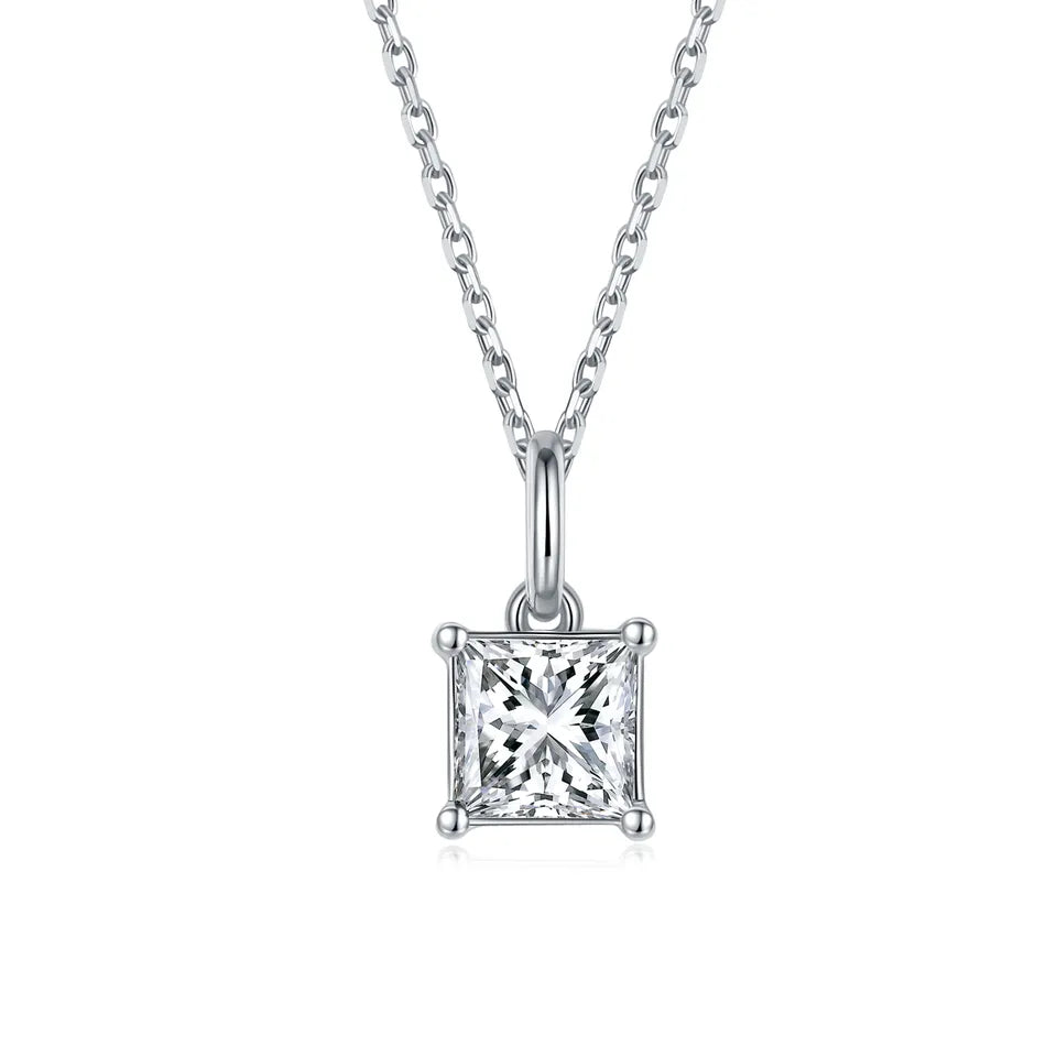 Princess Cut Moissanite Necklace