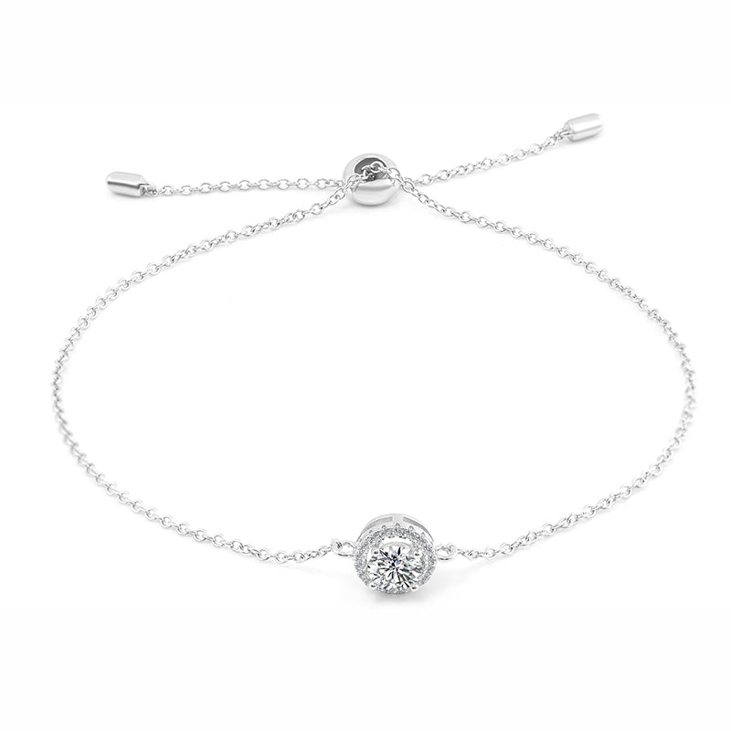 0.5 Carat Round Cut Moissanite Chain Bracelet