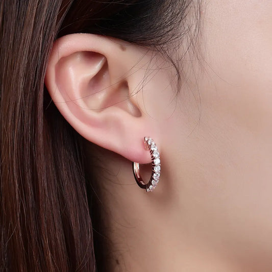 1.5 Carat tw Silver Hoops