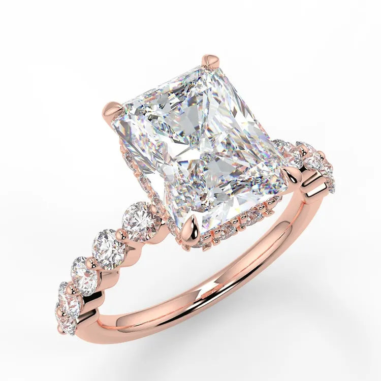 3.51 Carat Radiant Cut Moissanite Accent Band Ring