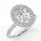 2 Carat Oval Cut Moissanite Ring with Halo