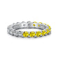 Canary Yellow and White Moissanite Eternity Band