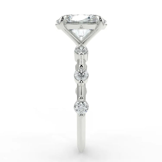 Oval Moissanite Ring with Side Accents in Gold | Bridal AU