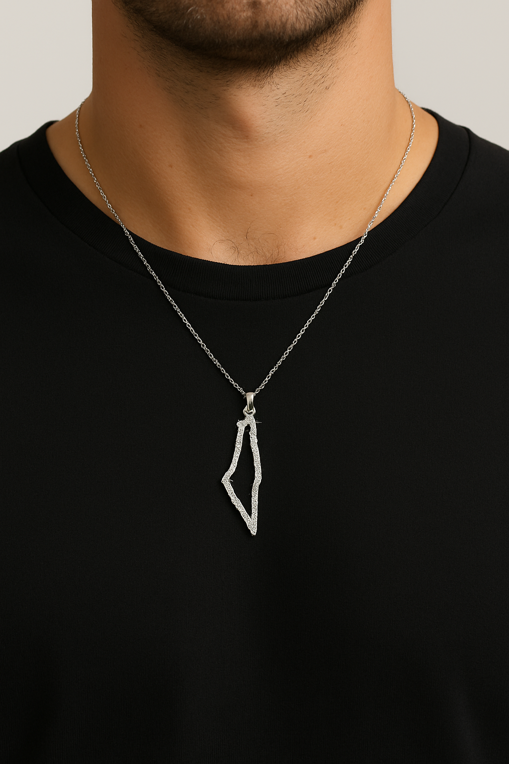 Map of Palestine Pendant with Chain