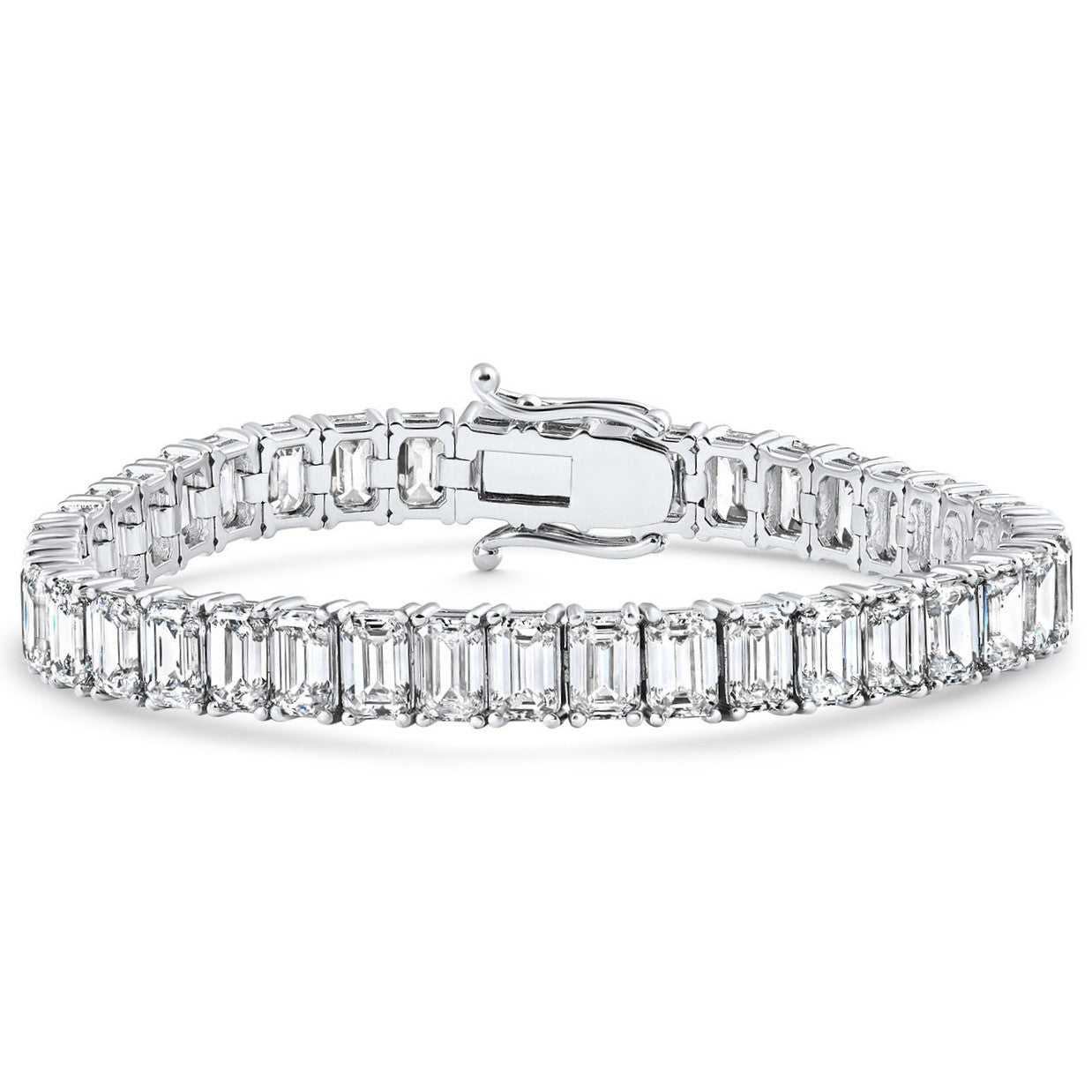 15 carat emerald cut moissanite tennis bracelet