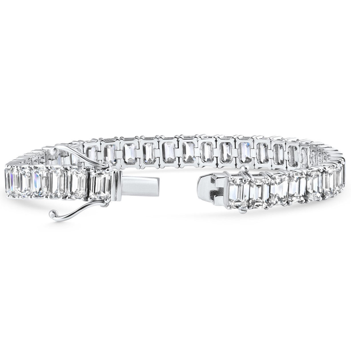 15 carat emerald cut moissanite tennis bracelet