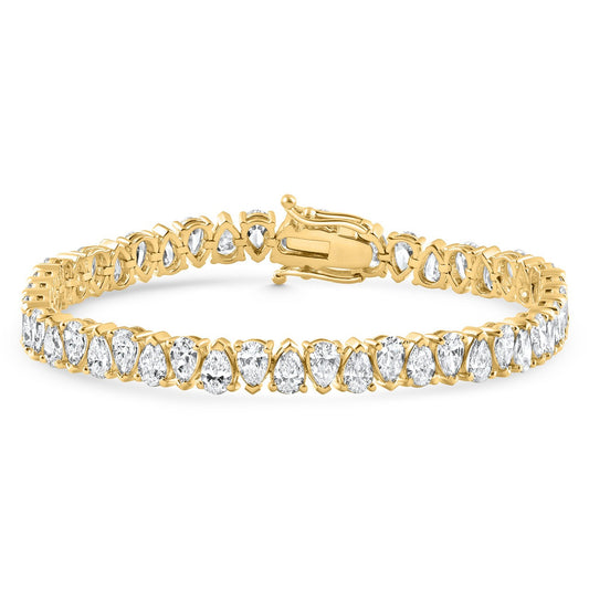 Pear Cut Moissanite Tennis Bracelet