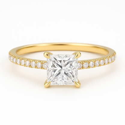 0.4 Carat Princess Moissanite Petite Ring