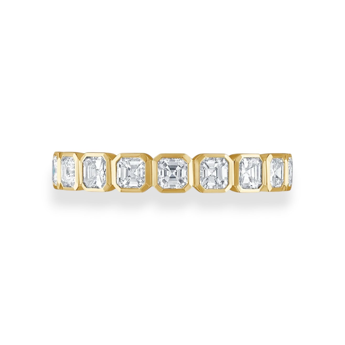 Asscher Bezel Set Moissanite Eternity Band