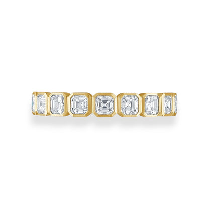 Asscher Bezel Set Moissanite Eternity Band