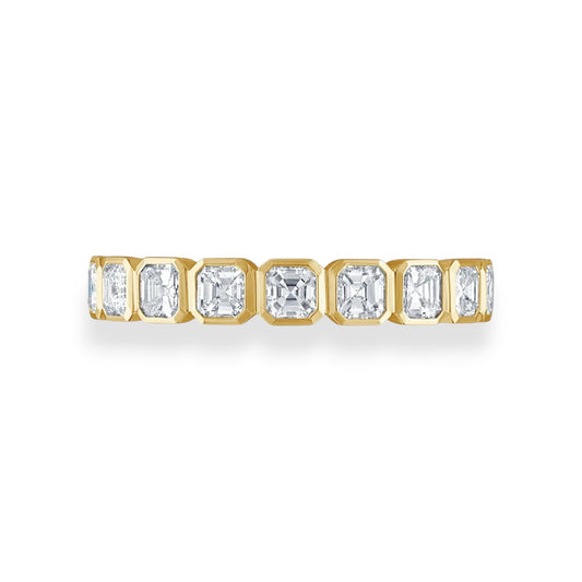 Asscher Bezel Set Moissanite Eternity Band