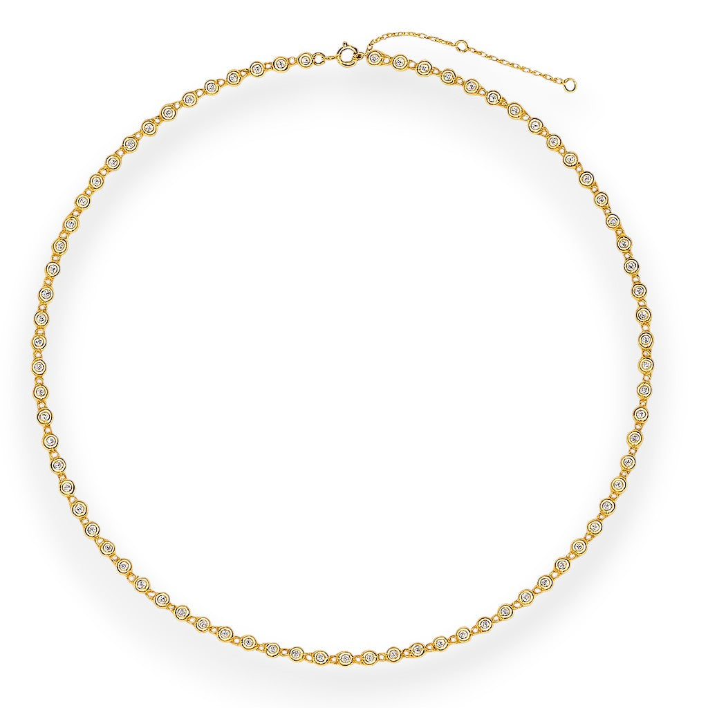 Bezel Set Moissanite Tennis Necklace