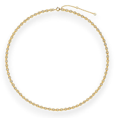Bezel Set Moissanite Tennis Necklace