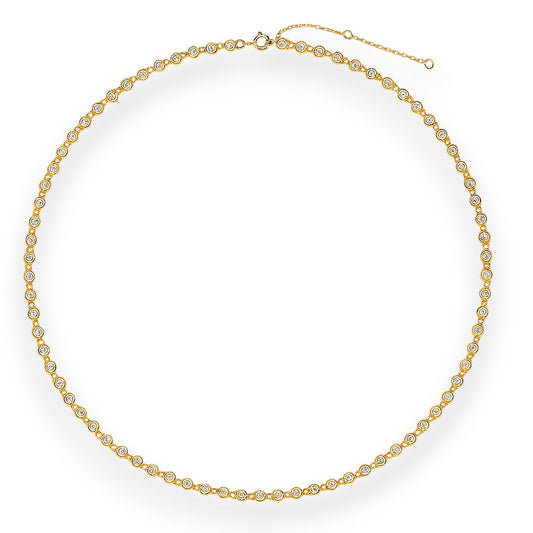 Bezel Set Moissanite Tennis Necklace