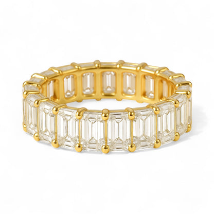Emerald Cut Moissanite Eternity Band