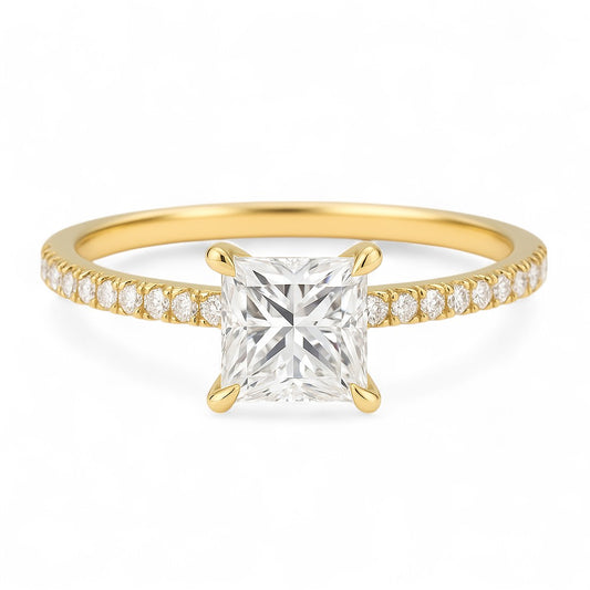 0.4 Carat Princess Moissanite Petite Ring