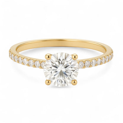 0.5 Carat Round Moissanite Petite Ring Ready to Ship