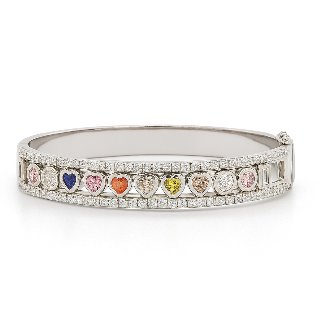 Personalised Floating Slider Bracelet Paved