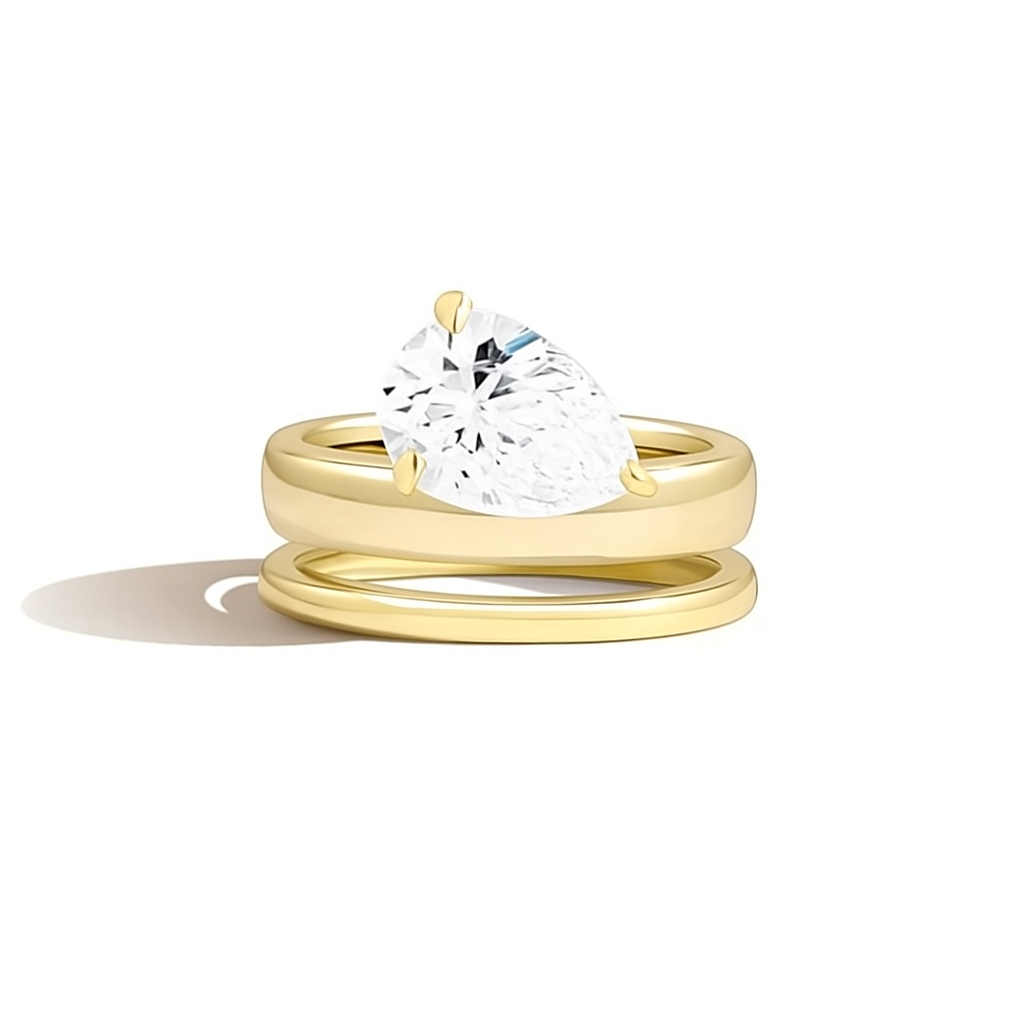 Double Band 1.9 Carat Pear Ring