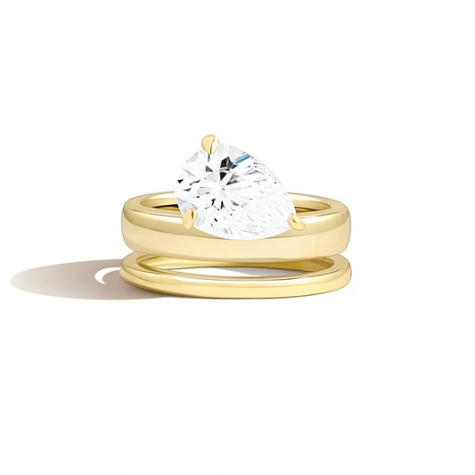Double Band 1.9 Carat Pear Ring