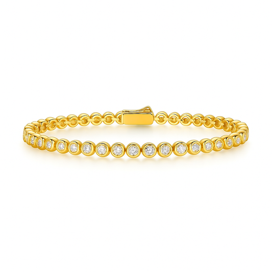 Bezel Set Moissanite Tennis Bracelet