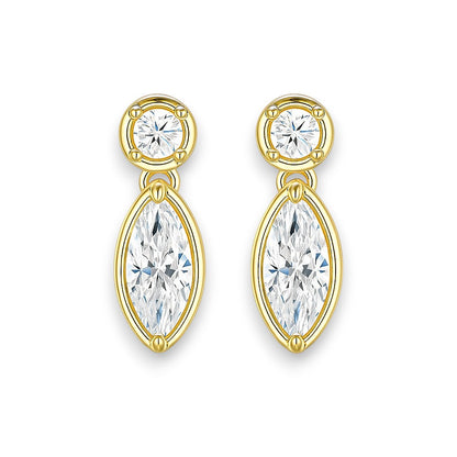 Marquise Moissanite Drop Earrings