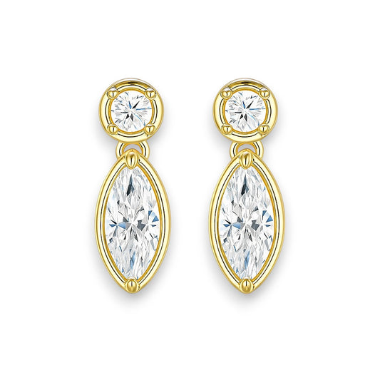 Marquise Moissanite Drop Earrings