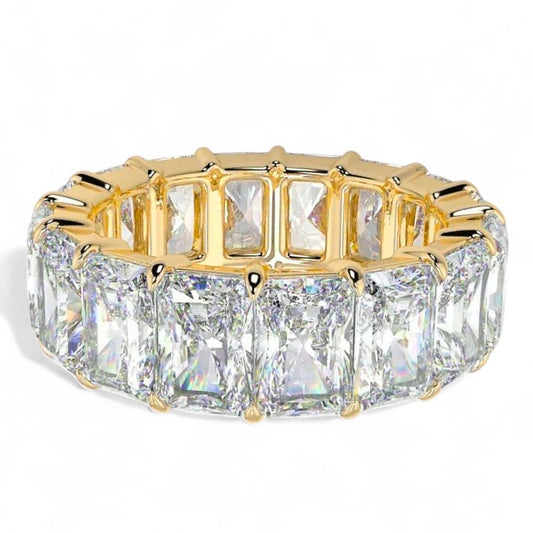 Radiant Cut Moissanite Eternity Band