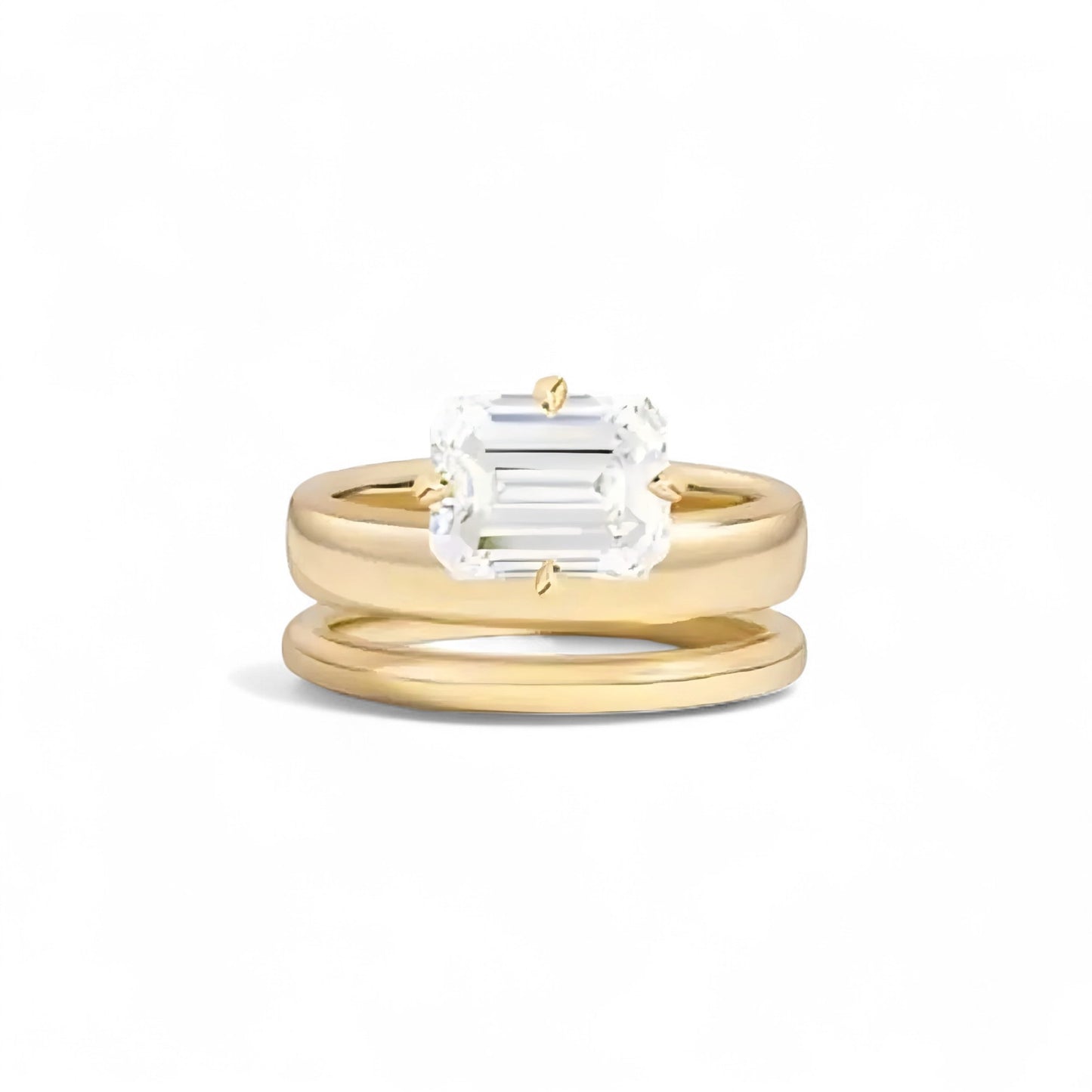 Double Band 1.5 Carat Emerald Ring
