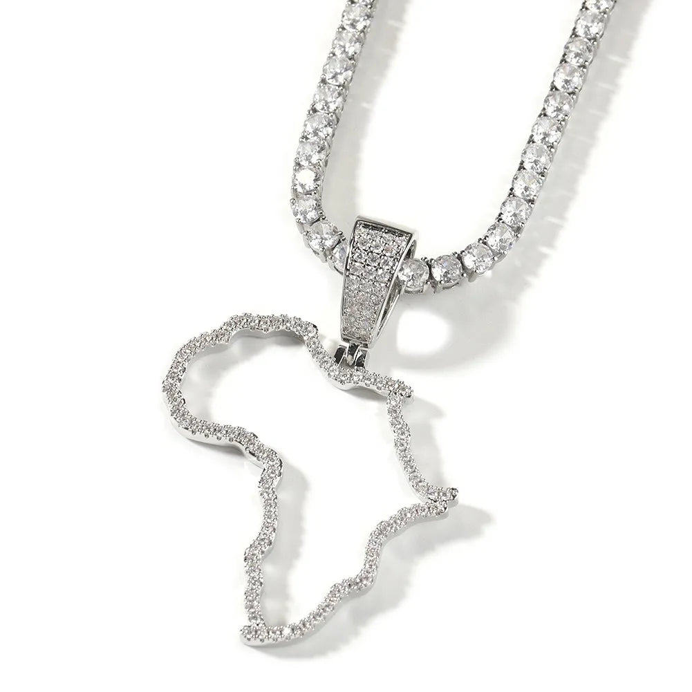 Map of Africa Pendant with Chain