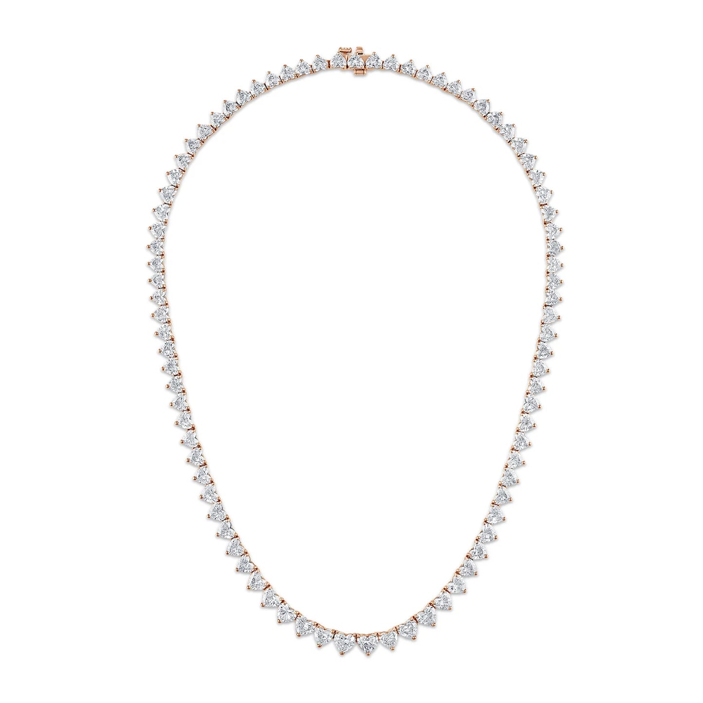 Heart Cut Moissanite Tennis Necklace