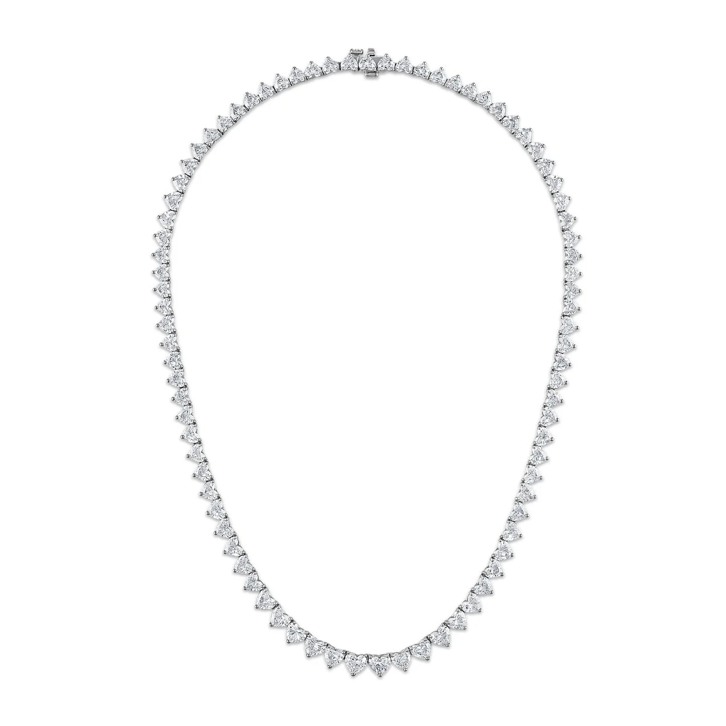 Heart Cut Moissanite Tennis Necklace