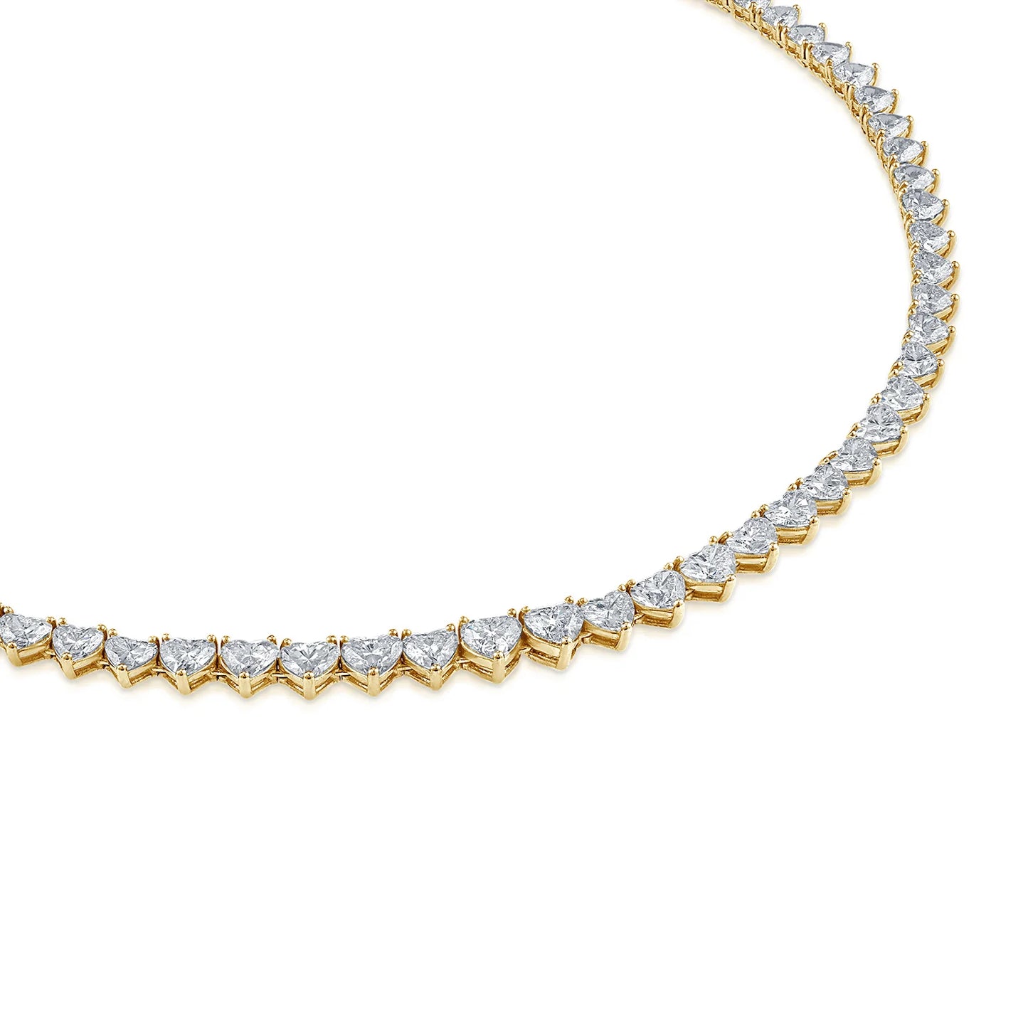 Heart Cut Moissanite Tennis Necklace