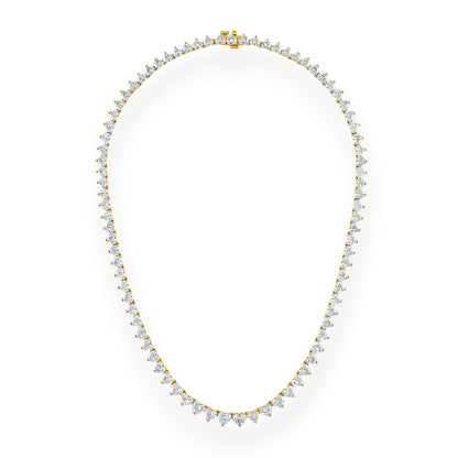 heart moissanite Diamond tennis necklace on a white background