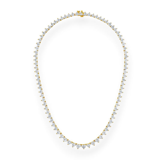 heart moissanite Diamond tennis necklace on a white background