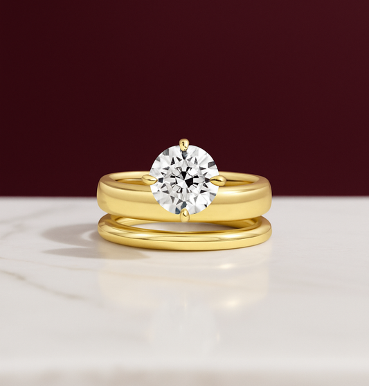 Double Band 1.9 Carat Round Ring
