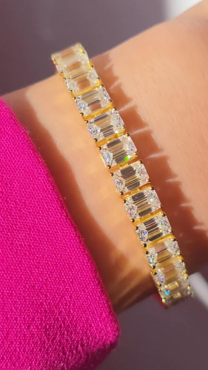 Emerald Cut Moissanite Tennis Bracelet