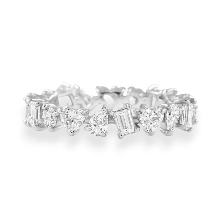 Mixed Shape Moissanite Eternity Band