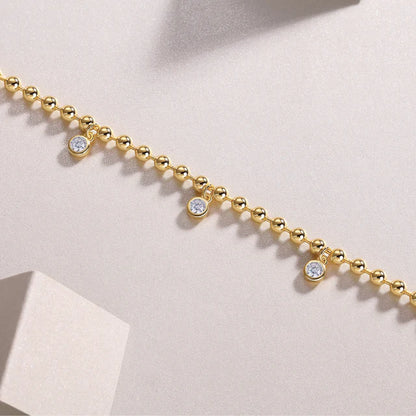 Round Moissanite Beaded Bracelet