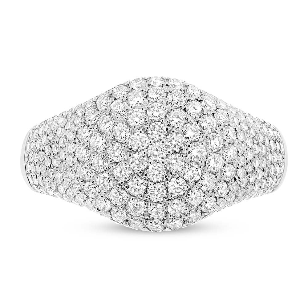 Pavé Moissanite Dome Signet Ring
