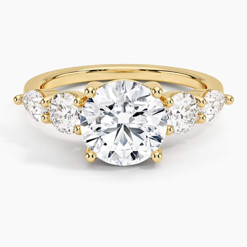 Round Five Stone Moissanite Ring