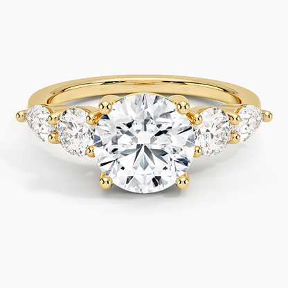 Round Five Stone Moissanite Ring