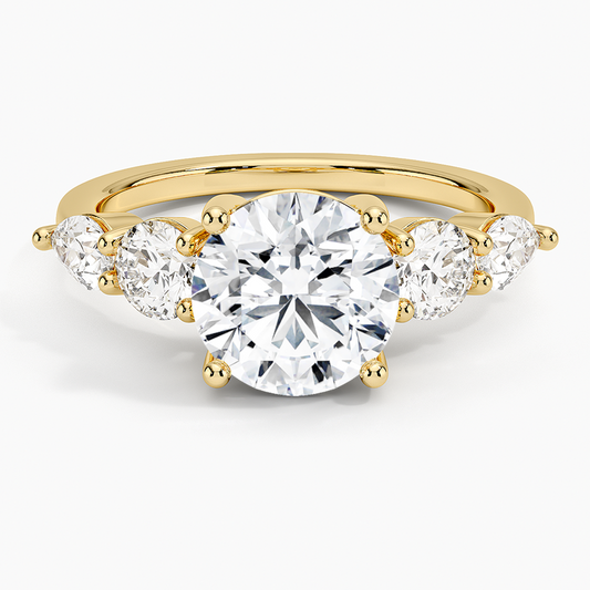 Round Five Stone Moissanite Ring