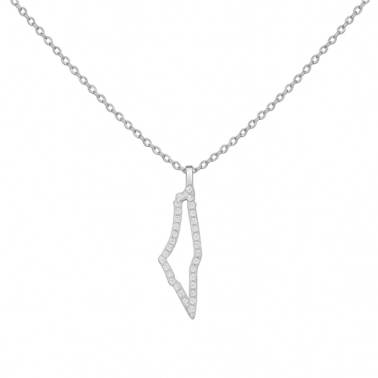 Map of Palestine Pendant with Chain
