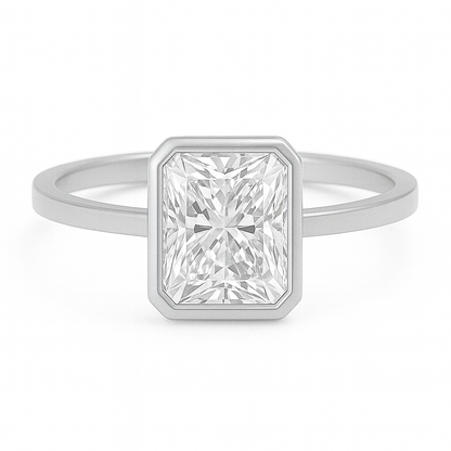 1 carat radiant cut moissanite engagement ring in gold-plated sterling silver – ethical diamond alternative jewellery in Sydney, Australia